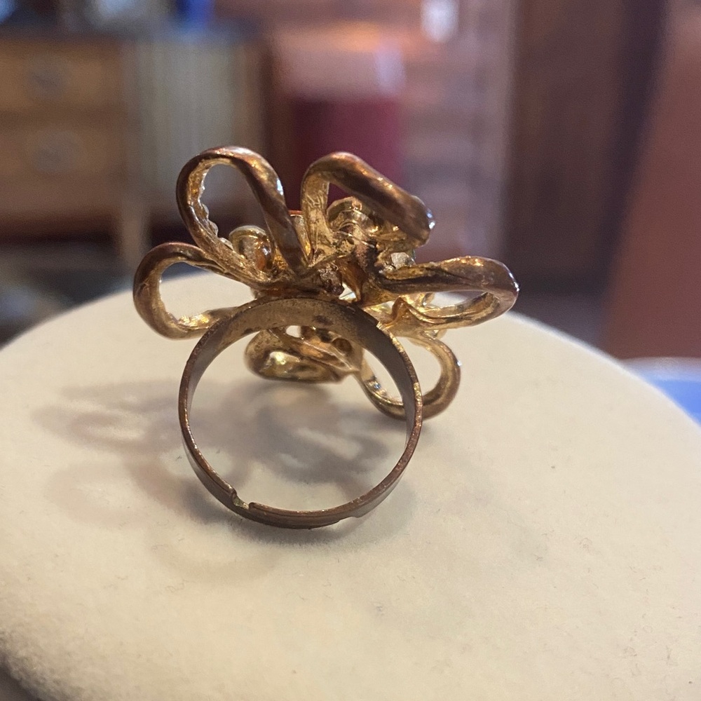 Multicolor Rhinestone Flower Ring - image 3